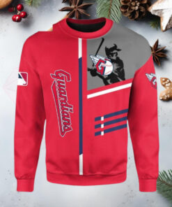 Cleveland Guardians Baseball Bat Player Ugly Christmas Sweater