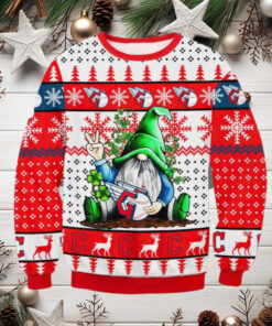 Cleveland Guardians Gnome Peace Sign Ugly Christmas Sweater