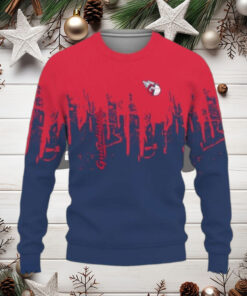 Cleveland Guardians Red and Blue Skyline Ugly Christmas Sweater