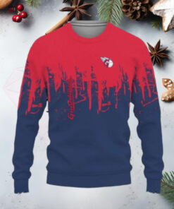 Cleveland Guardians Red and Blue Skyline Ugly Christmas Sweater