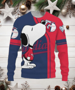 Cleveland Guardians Snoopy Character Ugly Christmas Sweater