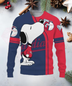 Cleveland Guardians Snoopy Character Ugly Christmas Sweater