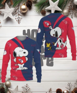 Cleveland Guardians Snoopy Red And Blue Ugly Christmas Sweater