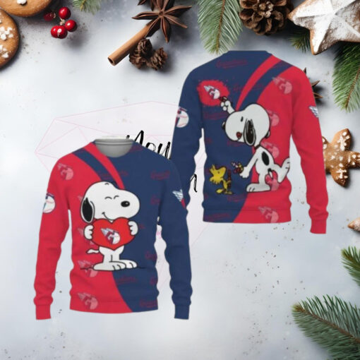 Cleveland Guardians Snoopy Red And Blue Ugly Christmas Sweater