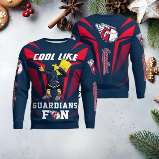 Cool Like Bart Simpson Guardians Fan Dabbing Ugly Christmas Sweater