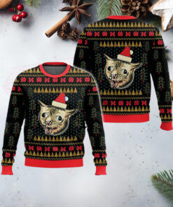 Coughing Cat Meme Ugly Christmas Sweater