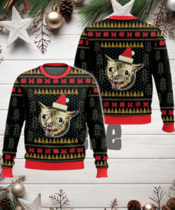 Coughing Cat Meme Ugly Christmas Sweater