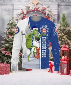 Cubs Ugly Christmas Sweater Grinch And Max Winter Design