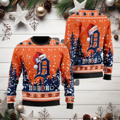 Custom Detroit Tigers Santa Ugly Christmas With Ho Ho Ho Design