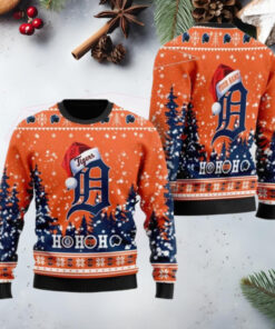 Custom Detroit Tigers Santa Ugly Christmas With Ho Ho Ho Design