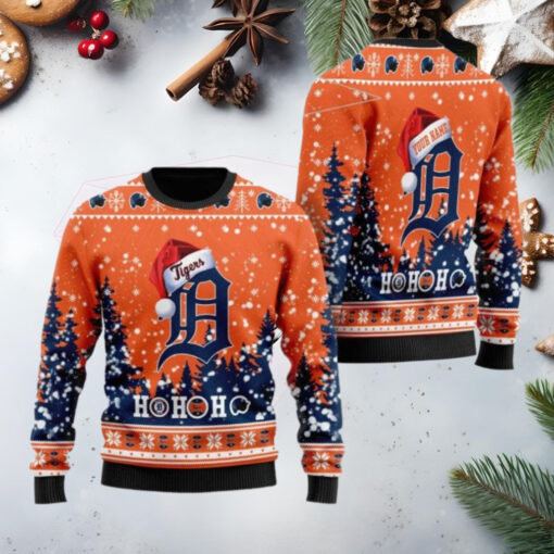 Custom Detroit Tigers Santa Ugly Christmas With Ho Ho Ho Design