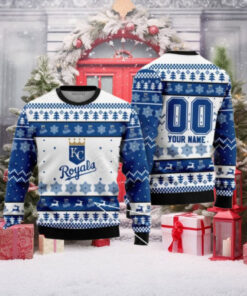 Custom Name KC Royals Snowflake Ugly Christmas Sweater