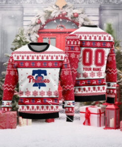 Custom Name Philadelphia Phillies Liberty Bell Christmas Sweater