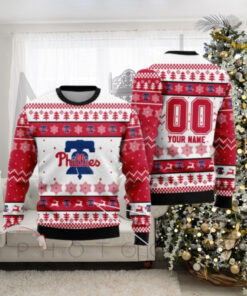 Custom Name Philadelphia Phillies Liberty Bell Christmas Sweater