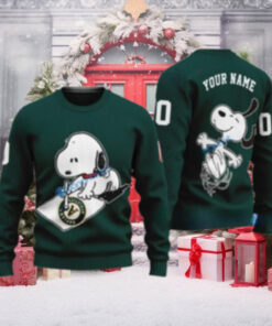 Custom Name Snoopy Oakland Athletics Christmas Sweater