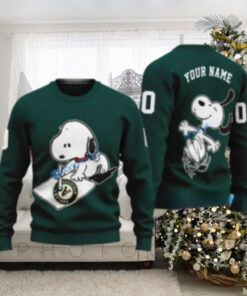 Custom Name Snoopy Oakland Athletics Christmas Sweater