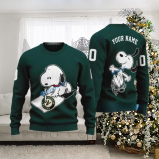 Custom Name Snoopy Oakland Athletics Christmas Sweater