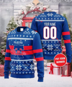 Customizable Name Philadelphia Phillies Snowflake Sweater