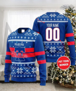 Customizable Name Philadelphia Phillies Snowflake Sweater