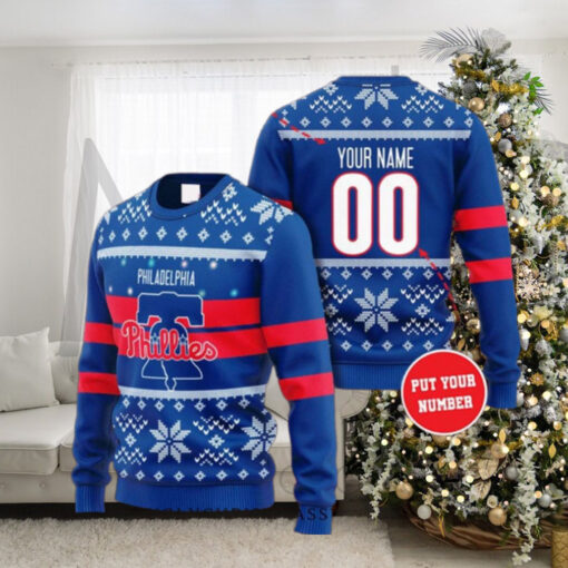 Customizable Name Philadelphia Phillies Snowflake Sweater