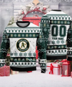 Customizable Oakland A’s Ugly Christmas Sweater