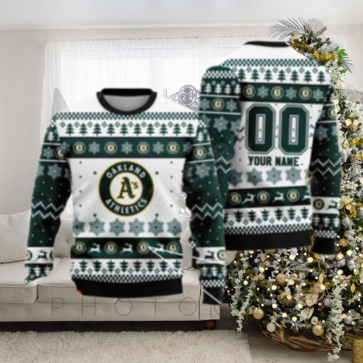 Customizable Oakland A’s Ugly Christmas Sweater