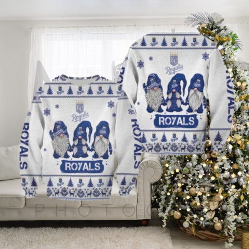 Cute Gnome Trio Kansas City Royals Ugly Christmas Sweater