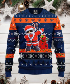 Dabbing Santa Detroit Tigers Holiday Funny Ugly Christmas Sweater