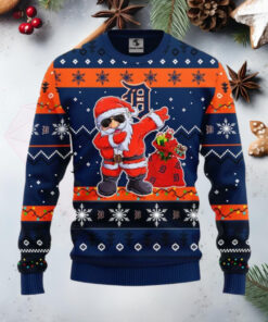 Dabbing Santa Detroit Tigers Holiday Funny Ugly Christmas Sweater