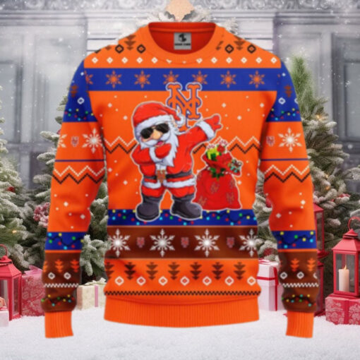 Dabbing Santa New York Mets Ugly Christmas Sweater