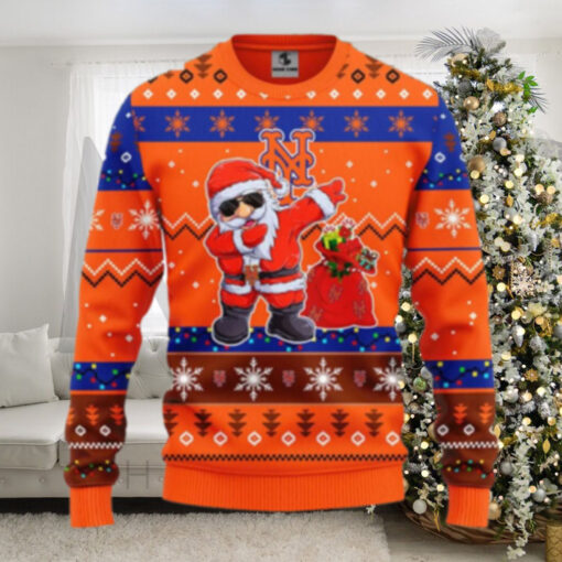 Dabbing Santa New York Mets Ugly Christmas Sweater