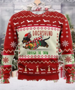 Dachshund Christmas Gift All Over Print Sweater Ugly Christmas Sweater