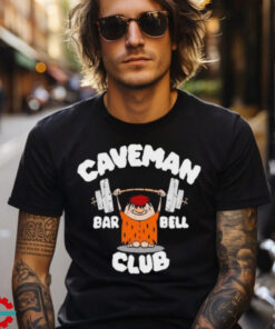 David Montgomery Caveman Club Bar Bell Painting t shirt