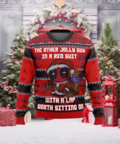 Deadpool Jolly Red Guy Ugly Christmas Sweater Holiday Gift Ugly Christmas Sweater