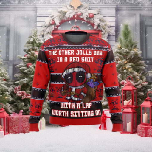 Deadpool Jolly Red Guy Ugly Christmas Sweater Holiday Gift Ugly Christmas Sweater