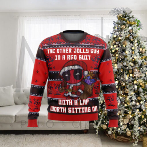 Deadpool Jolly Red Guy Ugly Christmas Sweater Holiday Gift Ugly Christmas Sweater