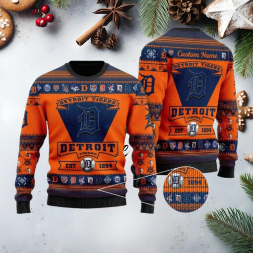 Detroit Tigers 1894 Vintage Baseball Ugly Christmas Sweater