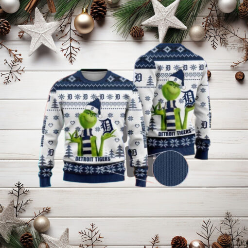 Detroit Tigers Grinch Holiday Ugly Sweater