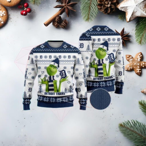 Detroit Tigers Grinch Holiday Ugly Sweater