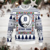 Detroit Tigers Skull Christmas Wreath Ugly Christmas Sweater