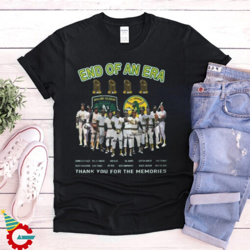 End Of An Era Oakland Athletics Signature Thank You For The Memories Unisex T Shirt