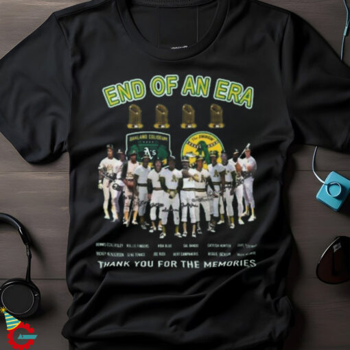 End Of An Era Oakland Athletics Signature Thank You For The Memories Unisex T Shirt