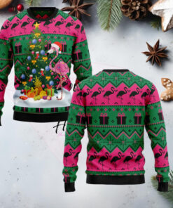 Flamingo Christmas Tree Ugly Christmas Sweater