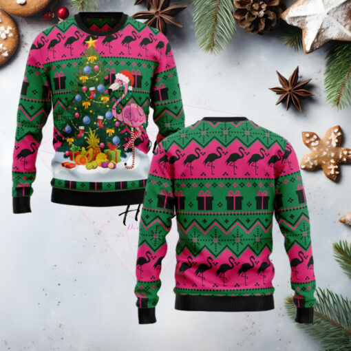 Flamingo Christmas Tree Ugly Christmas Sweater