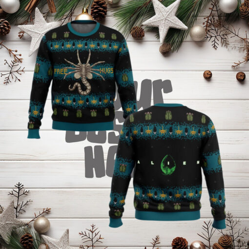 Free Hugs Alien Facehugger Ugly Christmas Sweater