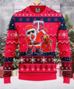 Funny Minnesota Twins Santa Dabbing Ugly Christmas Sweater