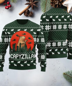 Funny Monster Capybara Capyzilla Funny Christmas Sweater