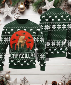 Funny Monster Capybara Capyzilla Funny Christmas Sweater