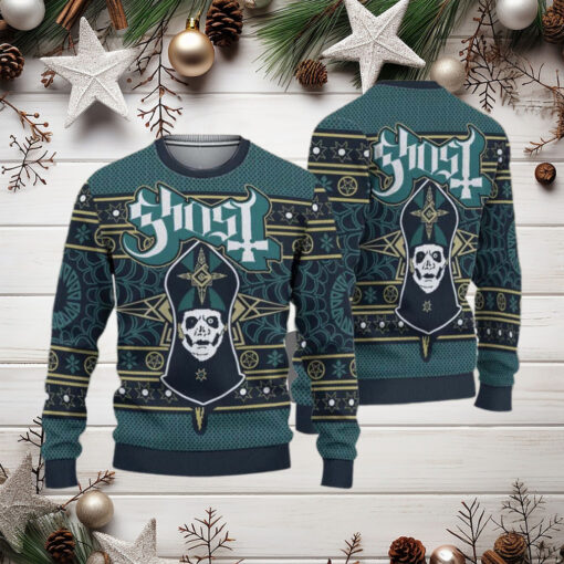 Ghost Band Sweater Papa Emeritus Skull Design Gothic Ugly Christmas Sweater Gift For Holiday