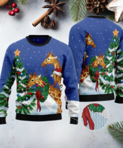 Giraffe Family Ugly Christmas Sweater